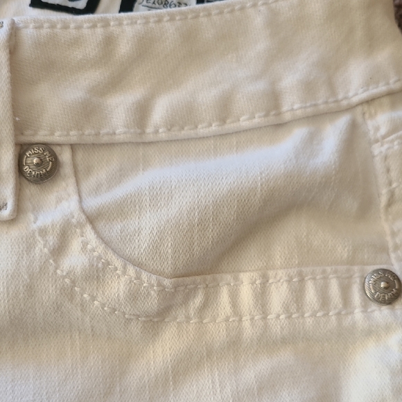 Miss Me White Flare Jeans with Silver Accents - Picture 7 of 10